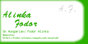 alinka fodor business card
